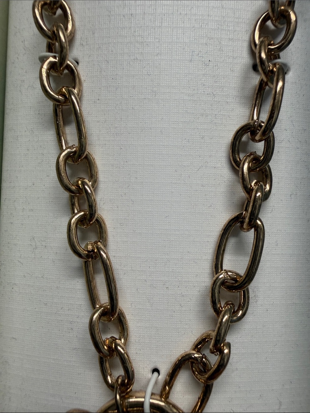 Piper K | Vintage Inspired Heart Padlock Toggle Chunky Paperclip Chain Necklace - Picture 5 of 7
